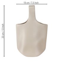 gjenstander Dekorativ vase Keramikkveske Shopper Grå 19×4,5×33cm
