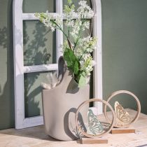 gjenstander Dekorativ vase Keramikkveske Shopper Grå 19×4,5×33cm