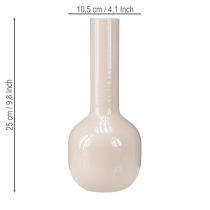 gjenstander Dekorativ vase metall i brun cappuccino emalje H25,5cm