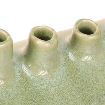 gjenstander Dekorativ Vase Båt Keramikkvase Lysegrønn 23×8,5×11cm
