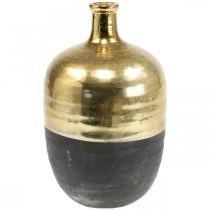 Dekorativ vase Sort/Gull Blomstervase Keramikk Ø18cm H29cm