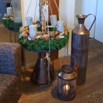 Dekorativ vase vintage dekorativ kanne kobberfarget metall Ø26cm H58cm