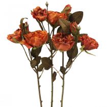 Deco rose bukett kunstige blomster rose bukett oransje 45cm 3stk