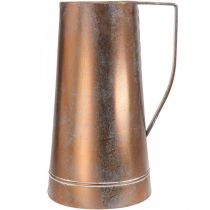 gjenstander Vintage dekorativ vase i kobberutseende, rustikk dekorativ mugge for tørkede blomster og kunstige planter, H36cm B21cm