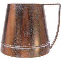 gjenstander Vintage dekorativ vase, metallkanne/mugge med kobberutseende, B24 x H20 cm, shabby chic landlig stil