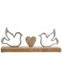 Dekorativ visning hjerte og duer bryllup dekorasjon 30×5×12cm