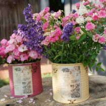 gjenstander Dekorativ blikk, aprikos, metallblomsterpotte, sommerdekorasjon, Ø15,5 cm H15 cm