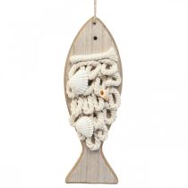 Deco fiskeanheng trefisk maritim dekorasjon tre 6,5×19,5cm