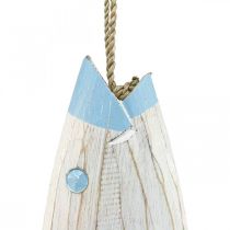 gjenstander Dekorativ fisketre trefisk til oppheng lyseblå H57,5cm