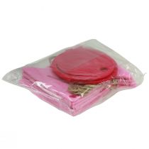 gjenstander Dekorativ bursdagsvimpelkjedekrans laget av filt rosa 300cm