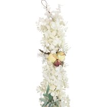 Dekorativ krans plantekrans eukalyptus kunstige roser tørt utseende 170cm bleket