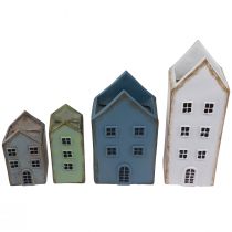 gjenstander Dekorative hus borddekorasjon vintage planter H12,5cm - 19cm sett med 4