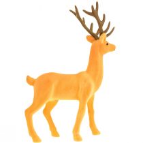 gjenstander Dekorativ hjort reinsdyr gulbrun dekorativ figur flokket 37 cm