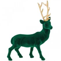 gjenstander Deco hjort stående grønt gull julepynt figur 40cm