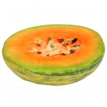 Dekorativ honningmelon halvert oransje, grønn 13cm