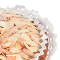 gjenstander Dekorativ mandelkake for butikkvinduer og bakerier, tilsynelatende realistisk, falsk kake, 19 cm