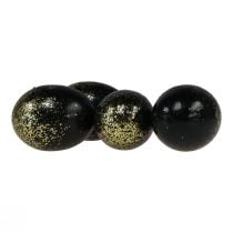 gjenstander Dekorative påskeegg ekte gåseegg svart med gullglitter H7,5–8,5cm 10 stk.