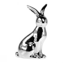 gjenstander Dekorativ påskehare Keramikk Dekorativ kanin Sittende Sølv H23cm