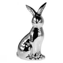 gjenstander Dekorativ påskehare Keramikk Dekorativ kanin Sittende Sølv H23cm
