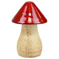 gjenstander Dekorative sopp tresopp rød glans høstpynt H6/8/10cm sett med 3