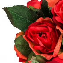 Deco roser bukett kunstige blomster roser røde H30cm 8stk