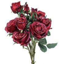 gjenstander Deco roser røde kunstroser silkeblomster 50cm 3stk