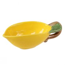 gjenstander Dekorativ sitronskål keramisk sitronskål gul 17×8cm