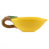gjenstander Dekorativ sitronskål keramisk sitronskål gul 17×8cm