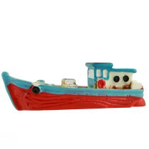 gjenstander Dekorativ båtbåt blå rød maritim bordpynt 5cm 8stk