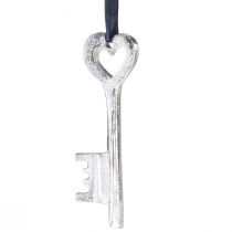 gjenstander Dekorativ nøkkel dekorativ henger metall sølv 4x11cm 6stk