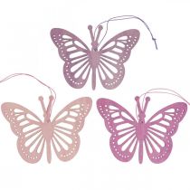 Deco sommerfugler deco henger lilla/rosa/rosa 12cm 12stk