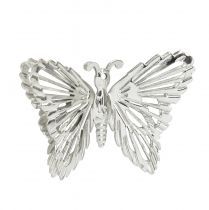 gjenstander Dekorative sommerfugler metall hengende dekorasjon sølv 5cm 30stk