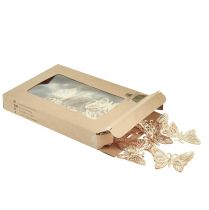 gjenstander Dekorative sommerfugler metall hengende dekorasjon gylden 5cm 30 stk