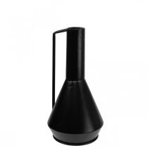 Dekorativ vase metall sort håndtak dekorativ kanne 14cm H28,5cm