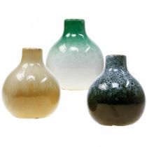 Dekorative vaser, keramiske vaser sett sfærisk H10,5cm Ø9cm 3stk