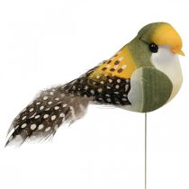 Deco fugler minifugl på wire fjærdekor 3×6cm 12stk