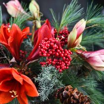 gjenstander Dekorativ gren med røde bær bær gren høst dekorasjon 26cm 6stk