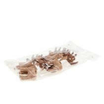 gjenstander Deco hjort mini brun flokket 11cm 6 stk