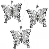Dekorativ anheng sommerfugl, bryllupsdekorasjon, metall sommerfugl, vår 6stk