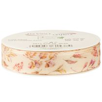 gjenstander Dekorativt bånd høstdekorativt stoffbånd beige gammelrosa 25mm 20m