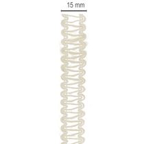 gjenstander Dekorativt jutebånd, naturlig gavebånd, kremhvit, 15 mm x 15 m