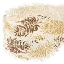 gjenstander Dekorativt bånd tropiske blader bomullsbånd brunt 30mm 15m