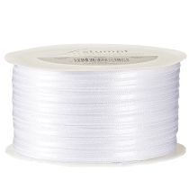 gjenstander Dekorativt bånd satengbånd hvitt dobbelt satengbånd 3mm 50m