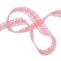 gjenstander Dekorativt bånd blonder 16mm 20m rosa
