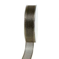 Deco bånd med lurex striper svart 25mm 20m
