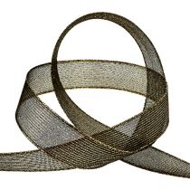 gjenstander Deco bånd med lurex striper svart 25mm 20m