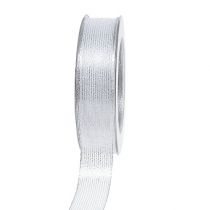 gjenstander Dekorbånd med lurex striper sølv 25mm 20m