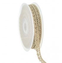 gjenstander Dekorativt bånd smykker bånd hekle blonder beige grå B12mm L20m