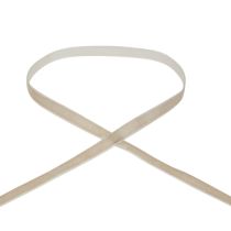 Dekorativt bånd fløyelsbånd gavebånd fløyel beige 10mm 20m