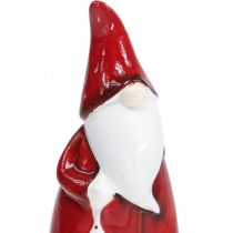gjenstander Julenissefigur Rød, Hvit Keramikk H20cm